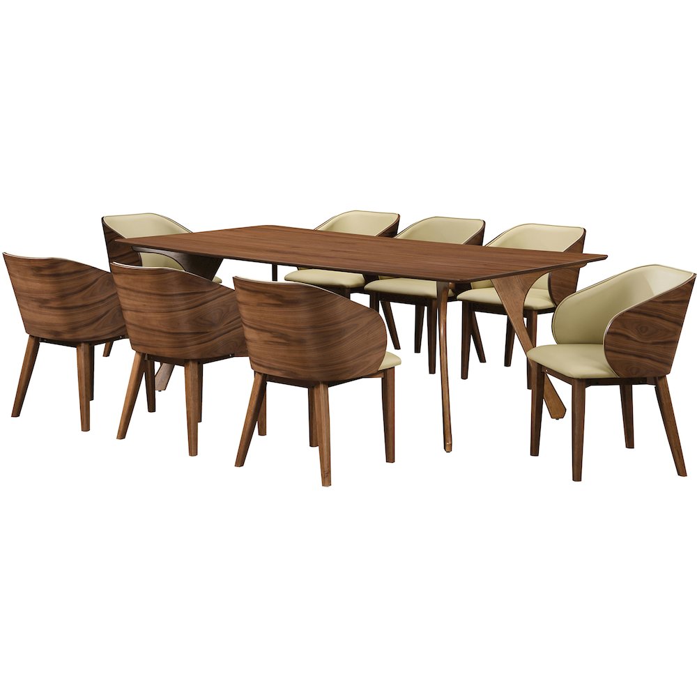 Glenwood Khaki Vegan Leather Upholstered Dining Chair, Set of 2. Picture 9