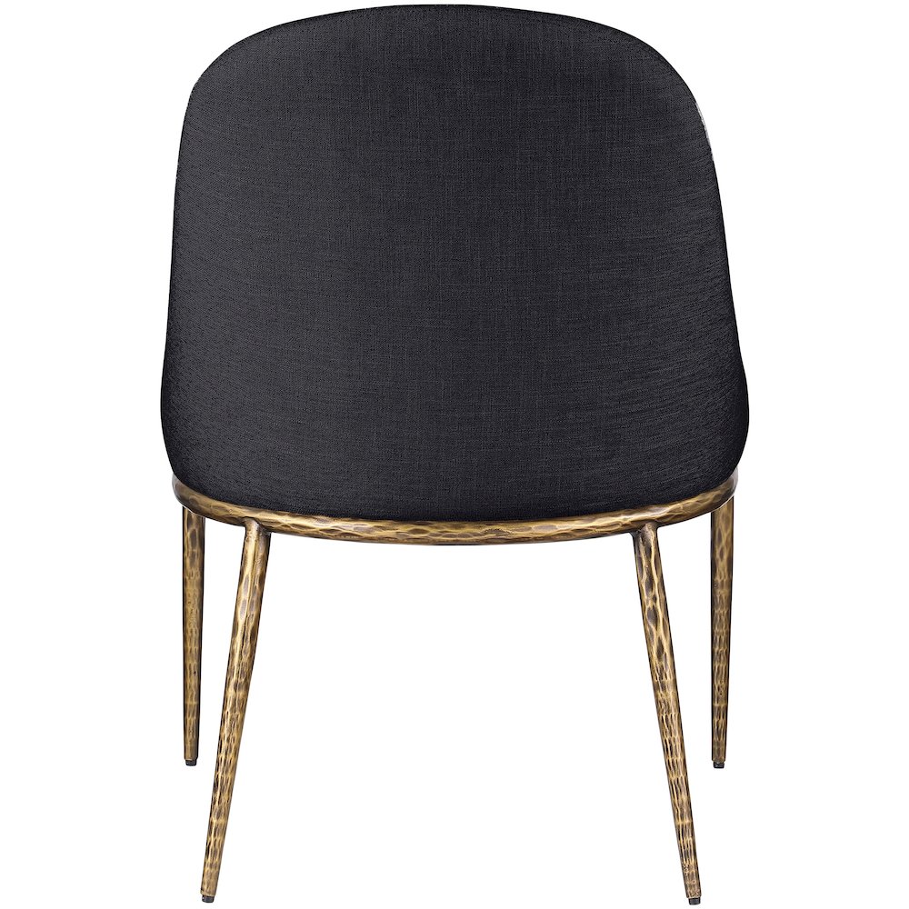 Ferro Black Linen Textured Performance Fabric Upholstered Dining Side Chair. Picture 5