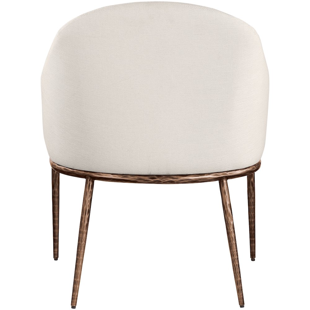 Ferro Beige Linen Textured Performance Fabric Upholstered Dining Arm Chair. Picture 5