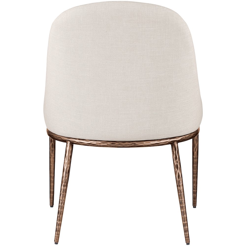 Ferro Beige Linen Textured Performance Fabric Upholstered Dining Side Chair. Picture 5