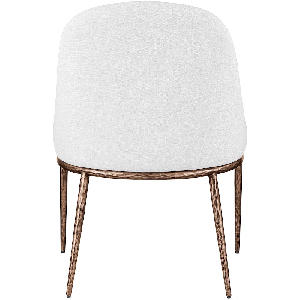 Ferro White Linen Textured Performance Fabric Upholstered Dining Side Chair. Picture 5