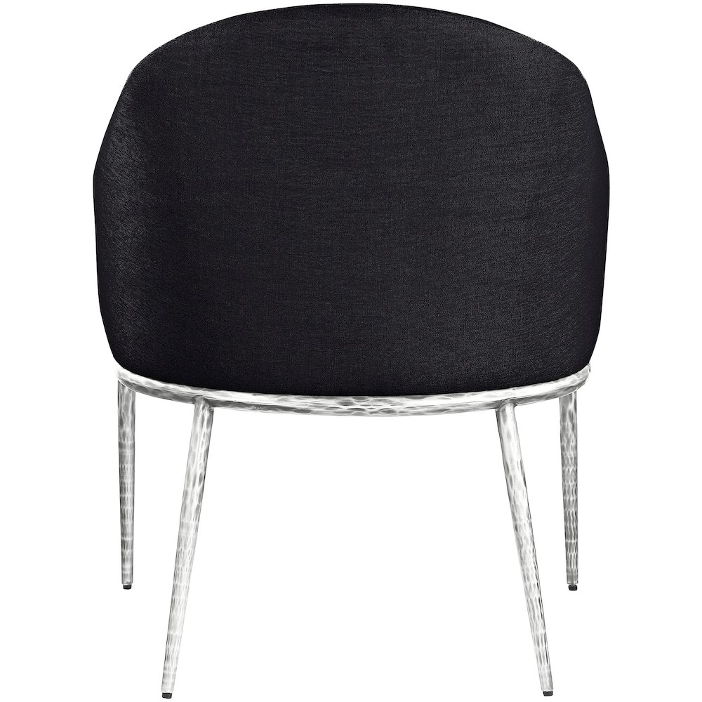 Ferro Black Linen Textured Performance Fabric Upholstered Dining Arm Chair. Picture 5
