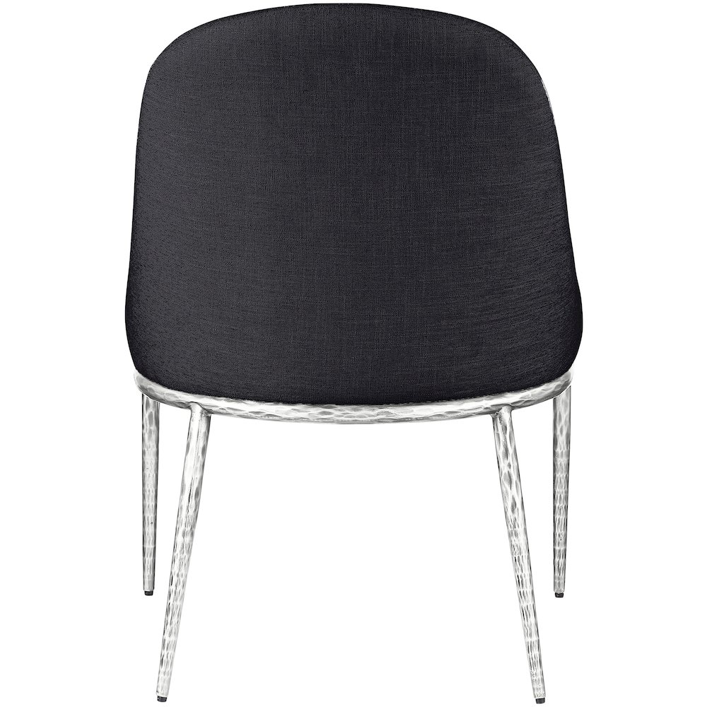 Ferro Black Linen Textured Performance Fabric Upholstered Dining Side Chair. Picture 5