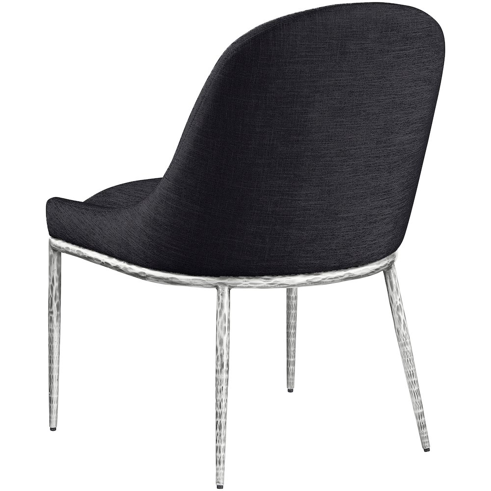 Ferro Black Linen Textured Performance Fabric Upholstered Dining Side Chair. Picture 6
