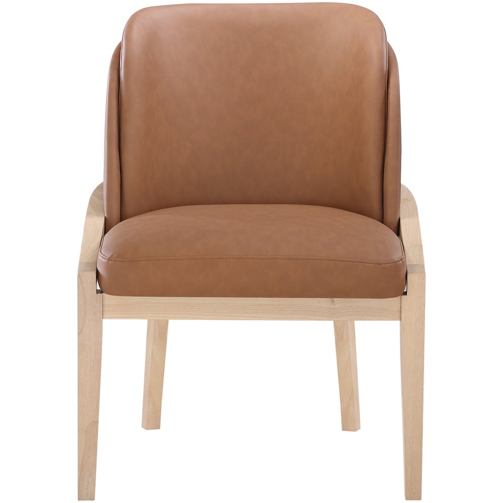 Navo Cognac Vegan Leather Upholstered Dining Chair. Picture 2