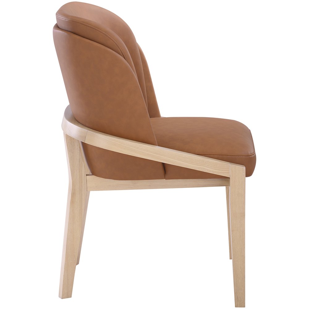 Navo Cognac Vegan Leather Upholstered Dining Chair. Picture 8