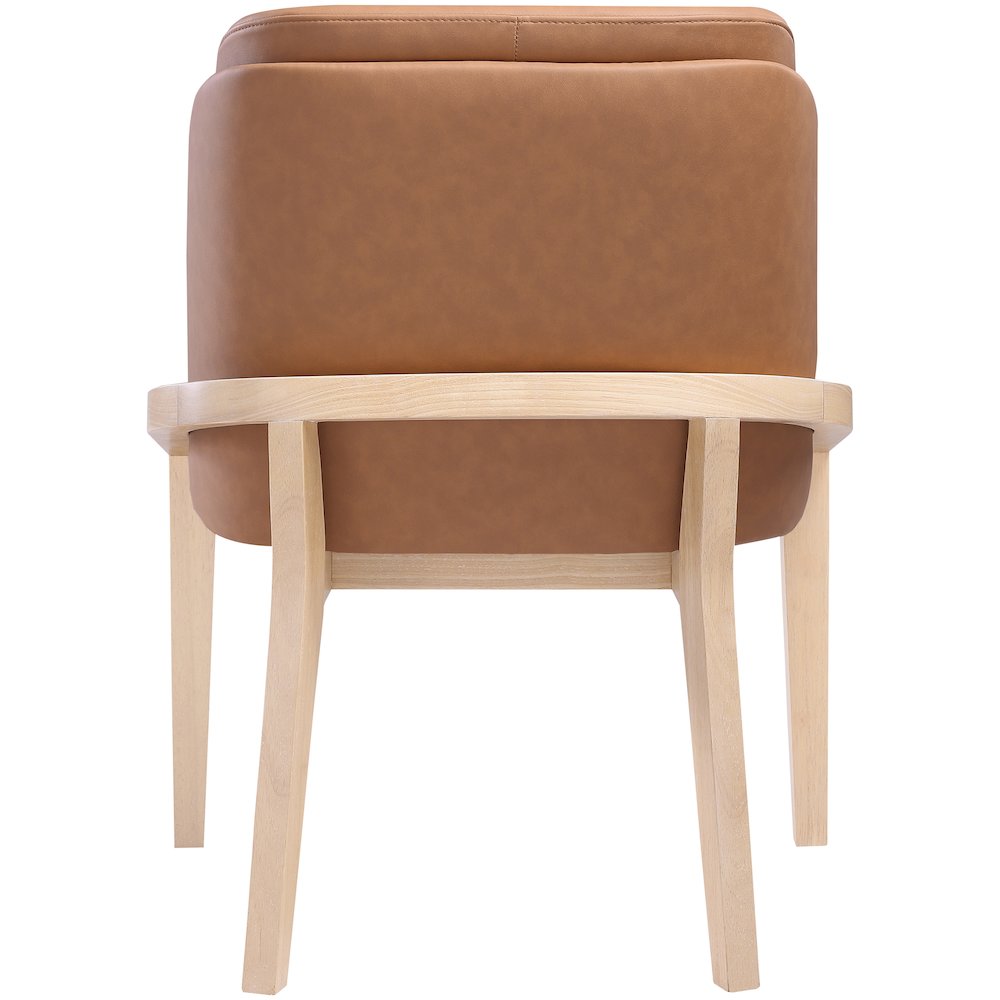 Navo Cognac Vegan Leather Upholstered Dining Chair. Picture 3
