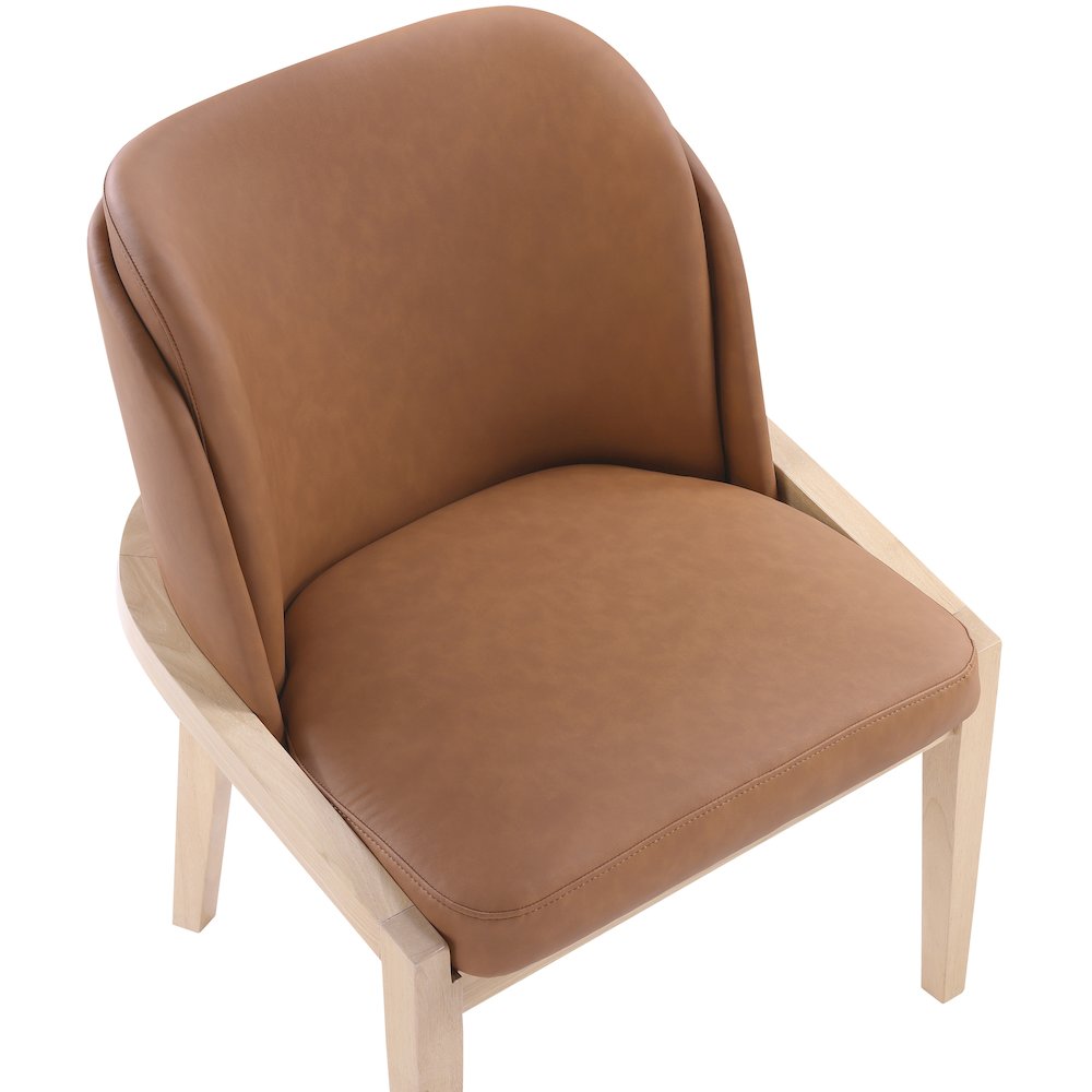 Navo Cognac Vegan Leather Upholstered Dining Chair. Picture 5