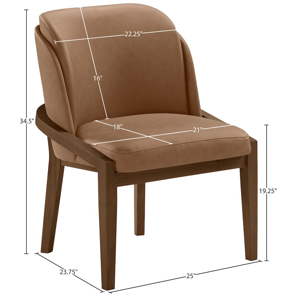 Navo Brown Vegan Leather Upholstered Dining Chair. Picture 9