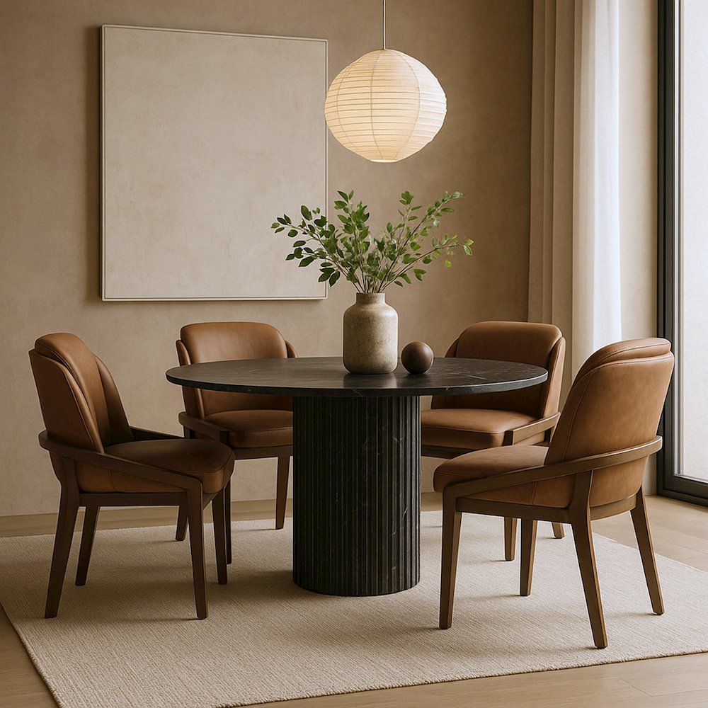 Navo Brown Vegan Leather Upholstered Dining Chair. Picture 7