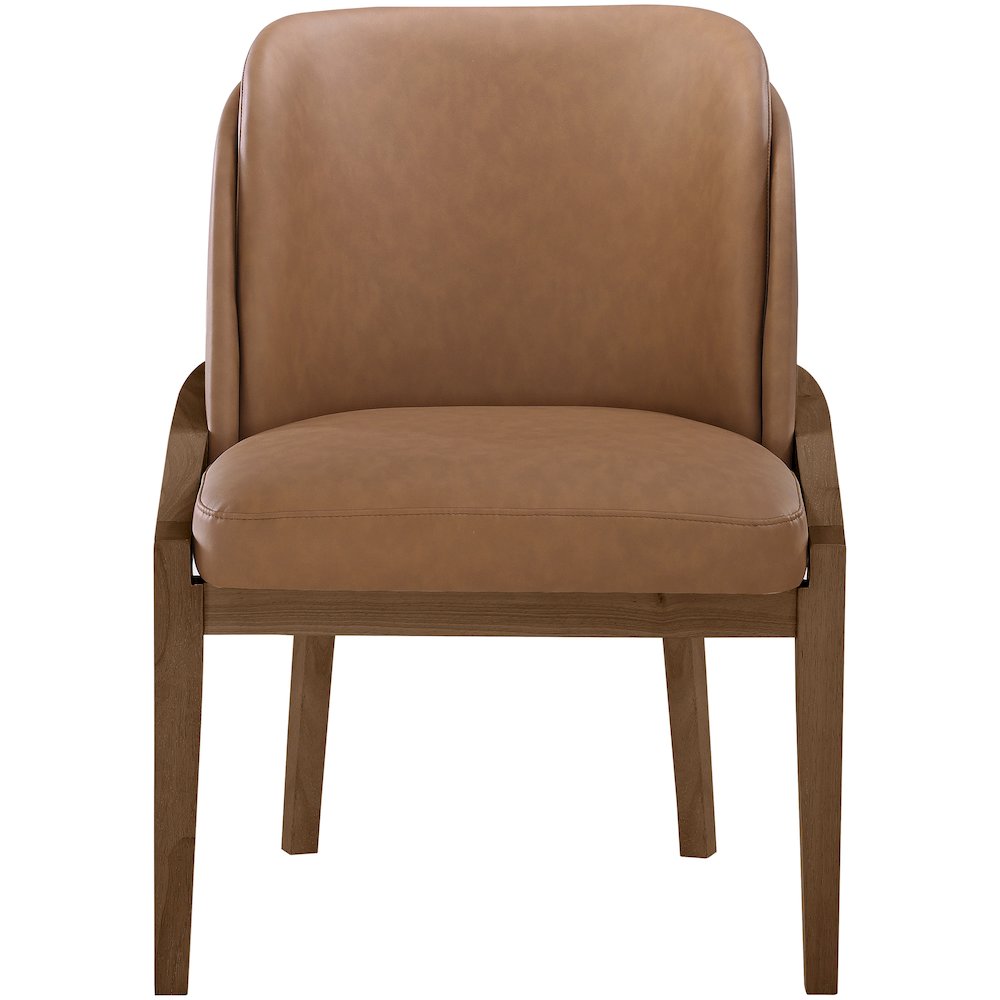 Navo Brown Vegan Leather Upholstered Dining Chair. Picture 2