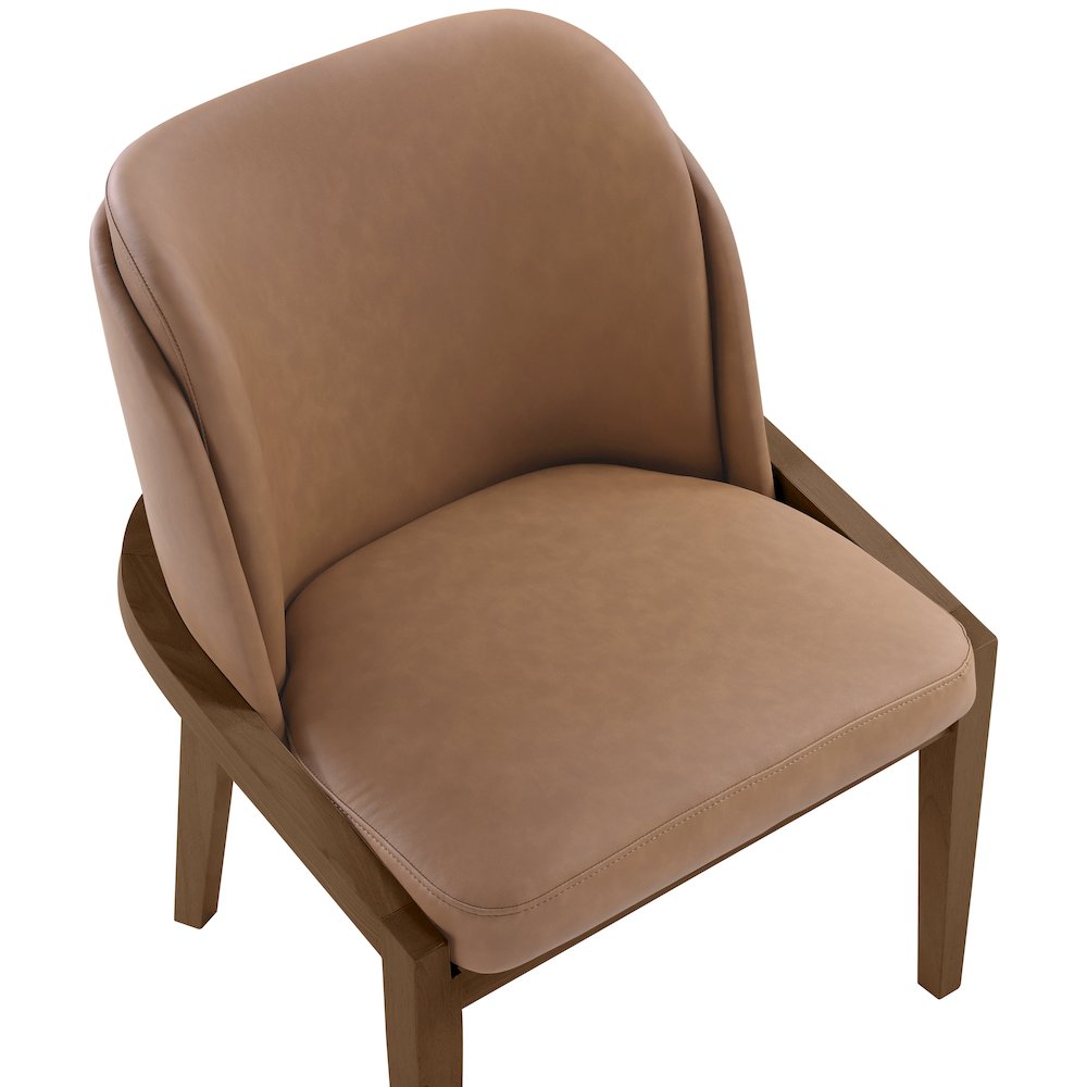 Navo Brown Vegan Leather Upholstered Dining Chair. Picture 4