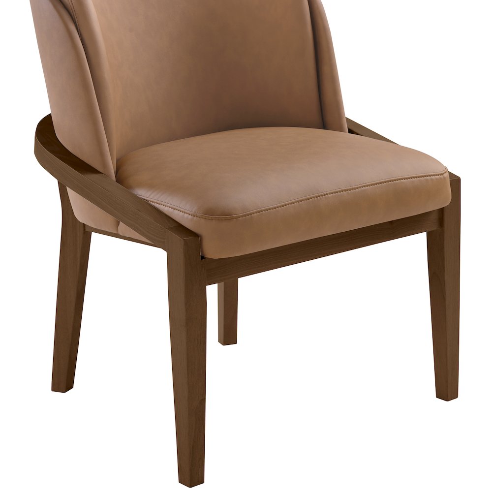 Navo Brown Vegan Leather Upholstered Dining Chair. Picture 5