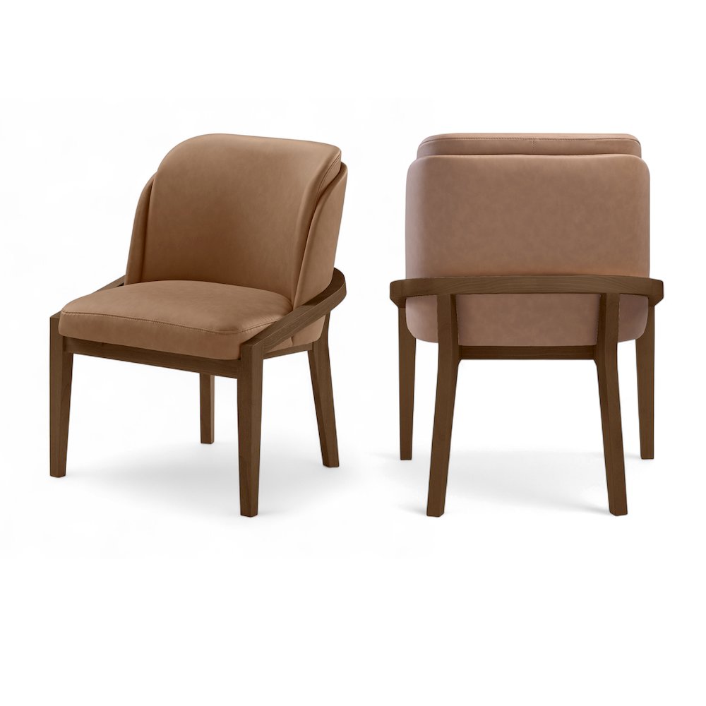Navo Brown Vegan Leather Upholstered Dining Chair. Picture 11