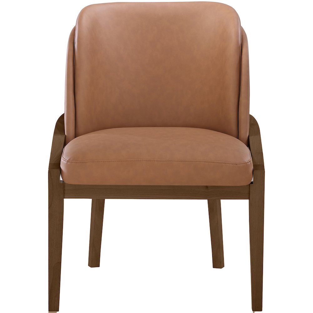 Navo Cognac Vegan Leather Upholstered Dining Chair. Picture 2