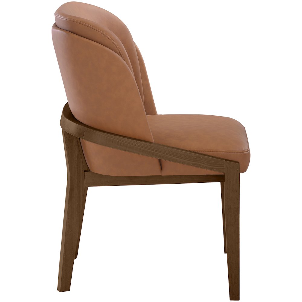 Navo Cognac Vegan Leather Upholstered Dining Chair. Picture 8