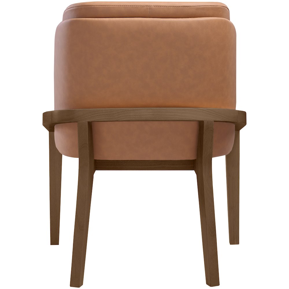 Navo Cognac Vegan Leather Upholstered Dining Chair. Picture 3