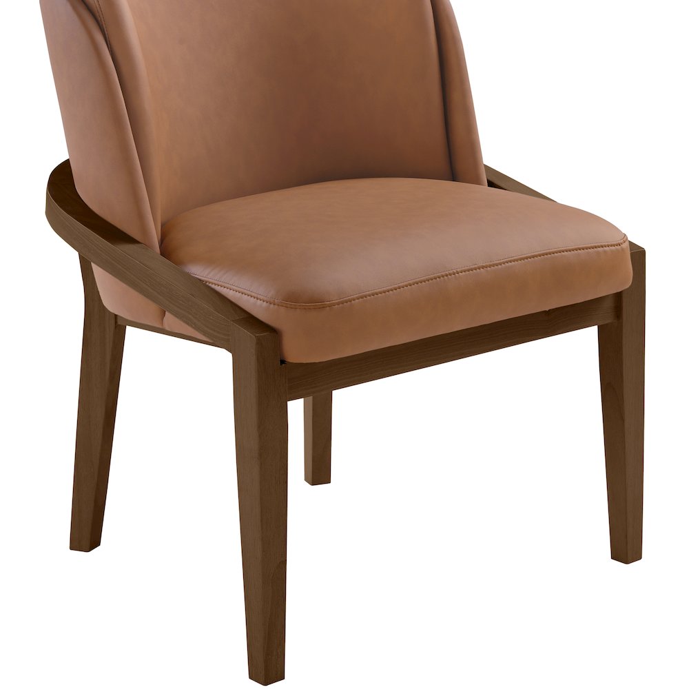 Navo Cognac Vegan Leather Upholstered Dining Chair. Picture 4