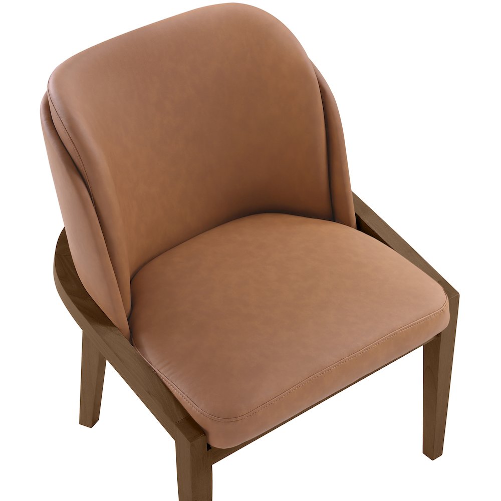 Navo Cognac Vegan Leather Upholstered Dining Chair. Picture 5