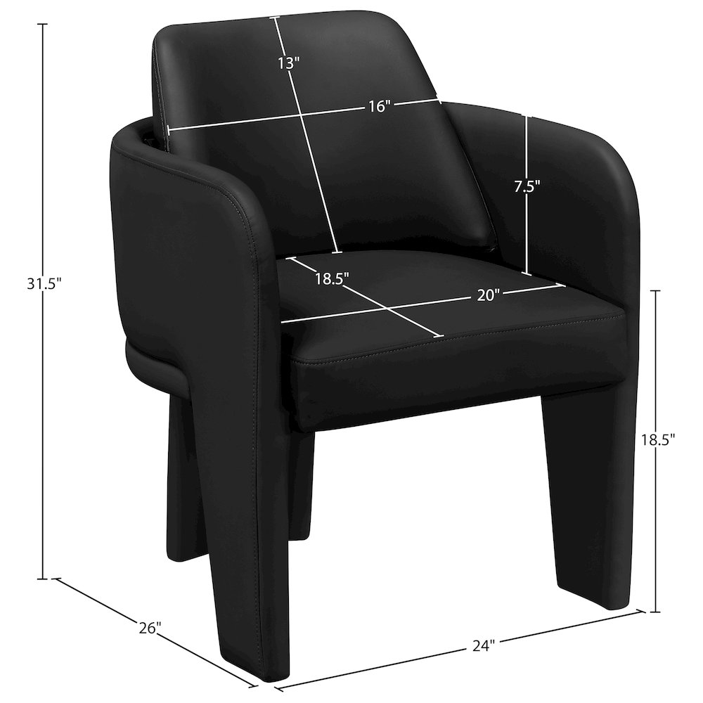 Vanda Black Vegan Leather Upholstered Dining Chair. Picture 9