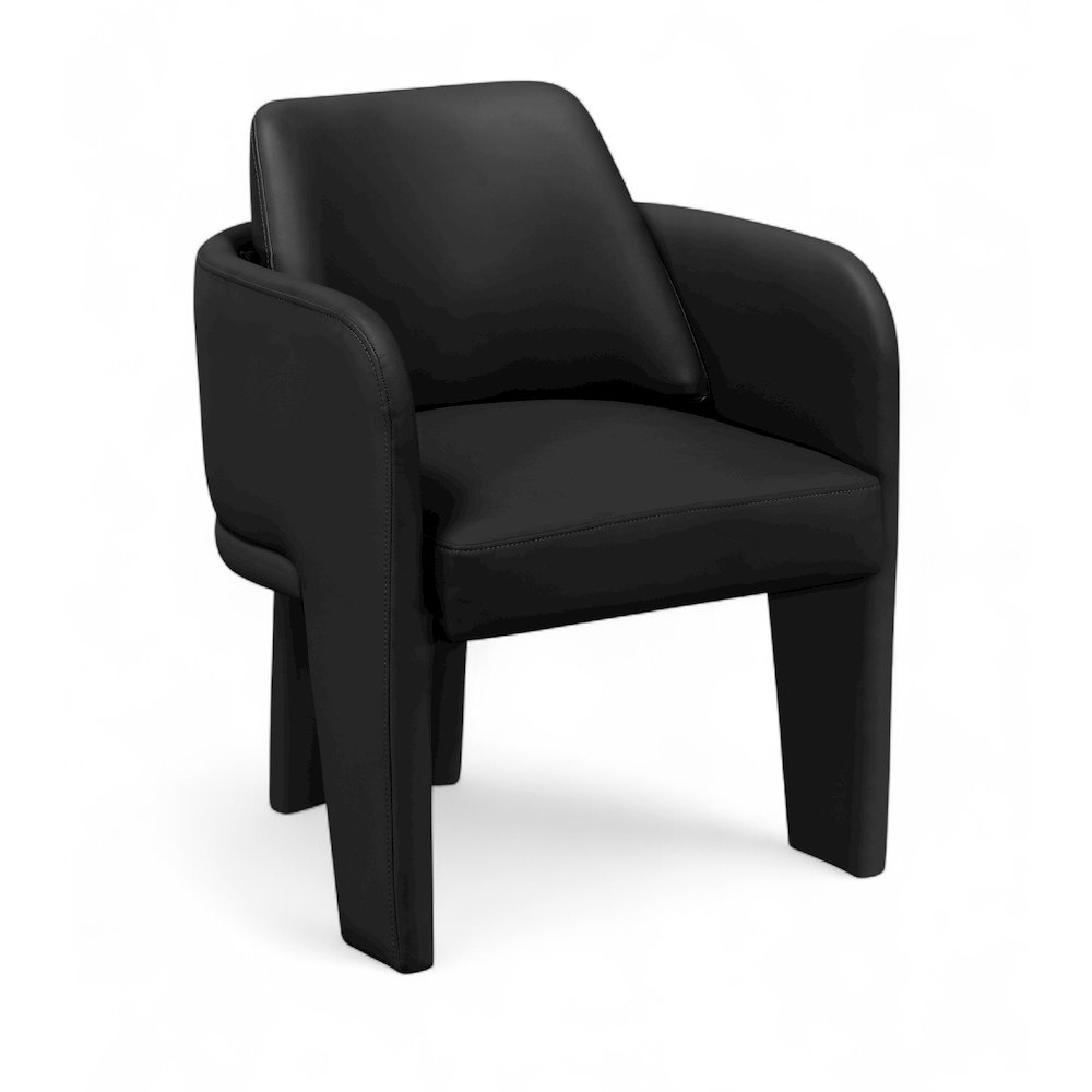 Vanda Black Vegan Leather Upholstered Dining Chair. Picture 1