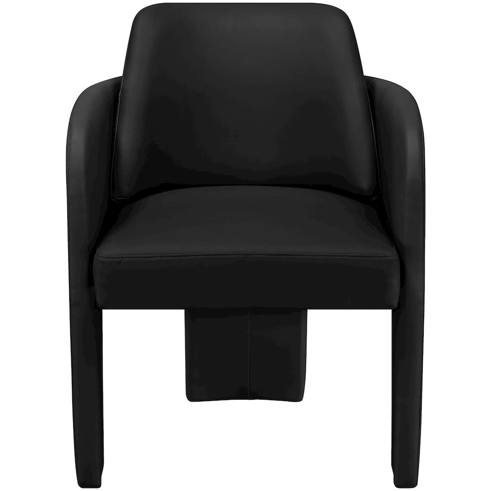 Vanda Black Vegan Leather Upholstered Dining Chair. Picture 2