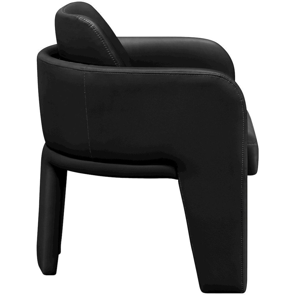 Vanda Black Vegan Leather Upholstered Dining Chair. Picture 8