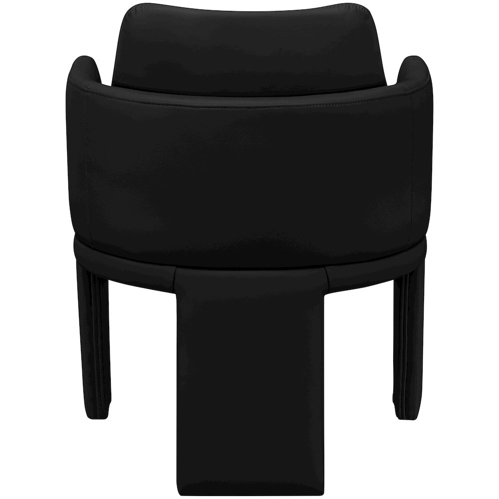 Vanda Black Vegan Leather Upholstered Dining Chair. Picture 3