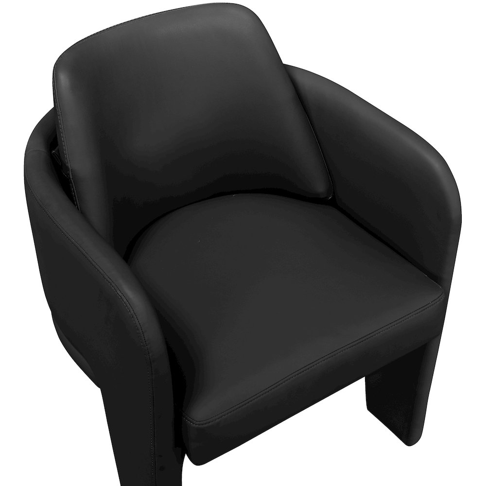 Vanda Black Vegan Leather Upholstered Dining Chair. Picture 4
