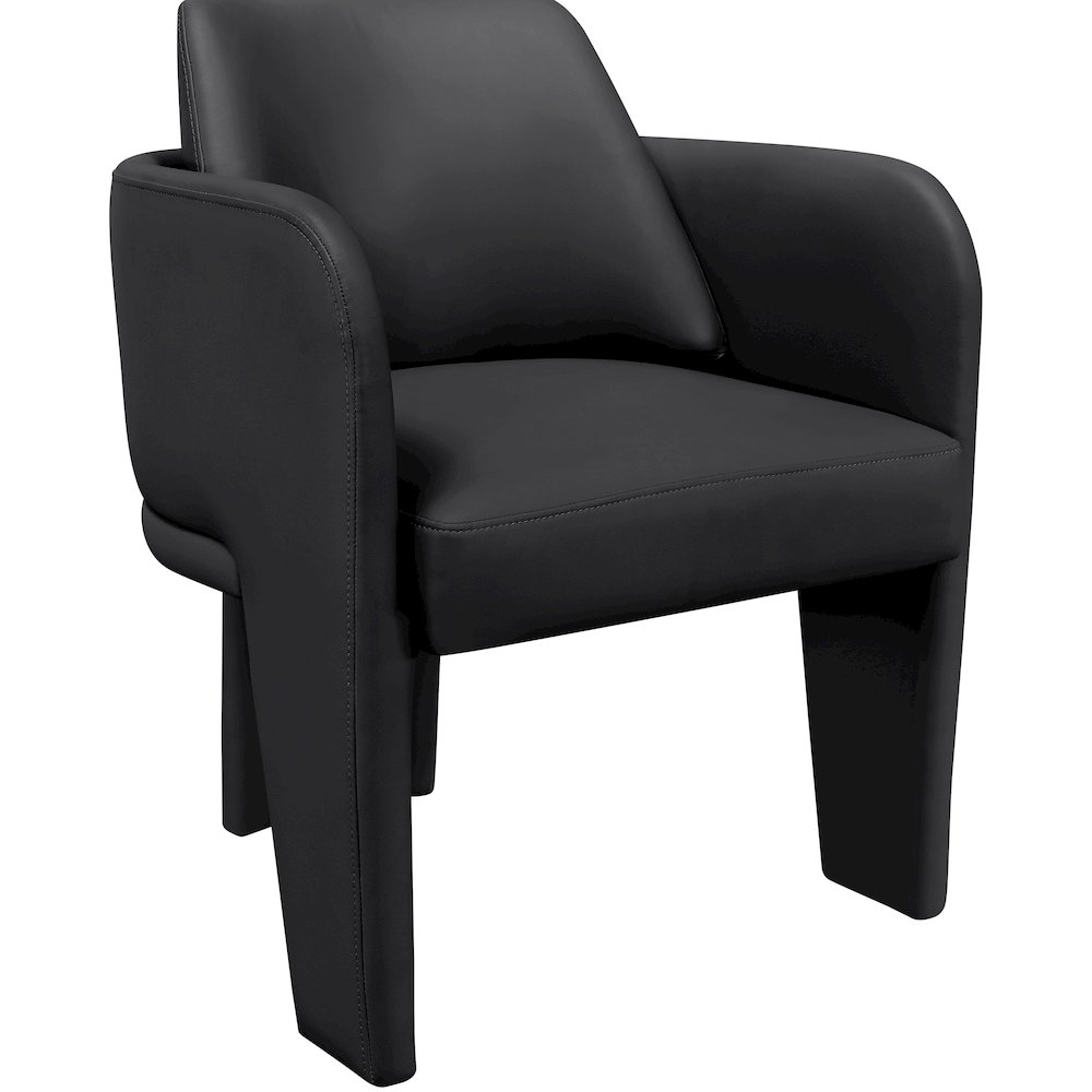 Vanda Black Vegan Leather Upholstered Dining Chair. Picture 5