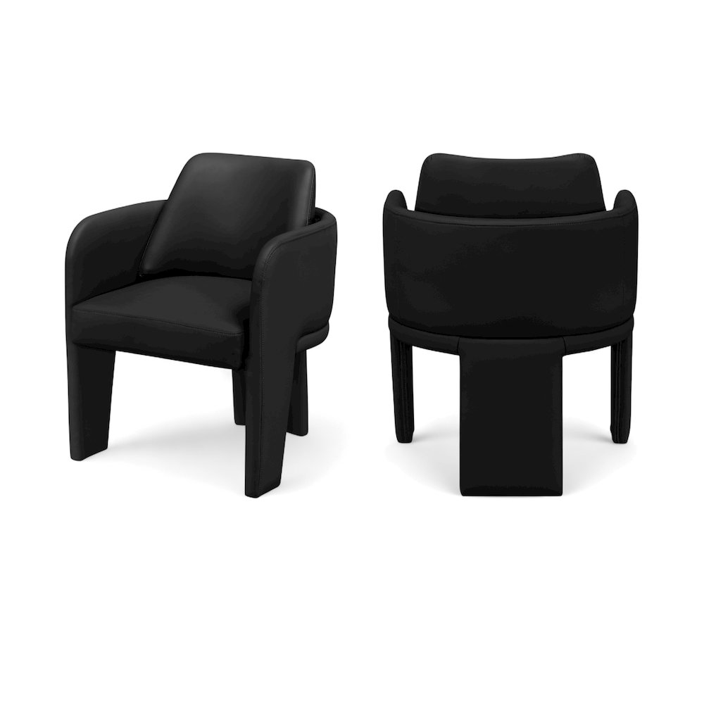 Vanda Black Vegan Leather Upholstered Dining Chair. Picture 11