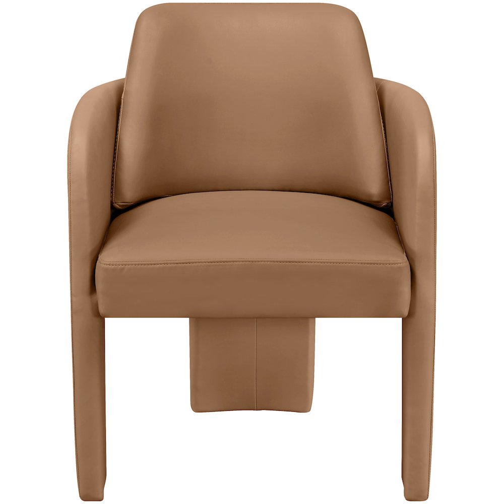 Vanda Cognac Vegan Leather Upholstered Dining Chair. Picture 2