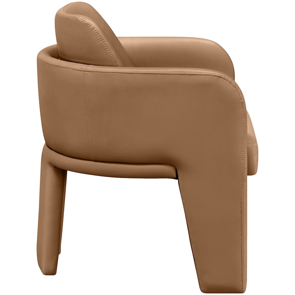 Vanda Cognac Vegan Leather Upholstered Dining Chair. Picture 8