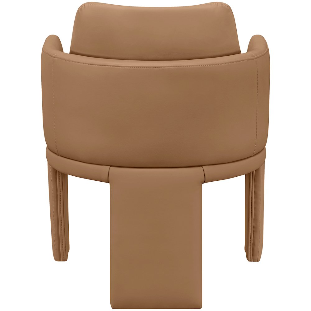 Vanda Cognac Vegan Leather Upholstered Dining Chair. Picture 3