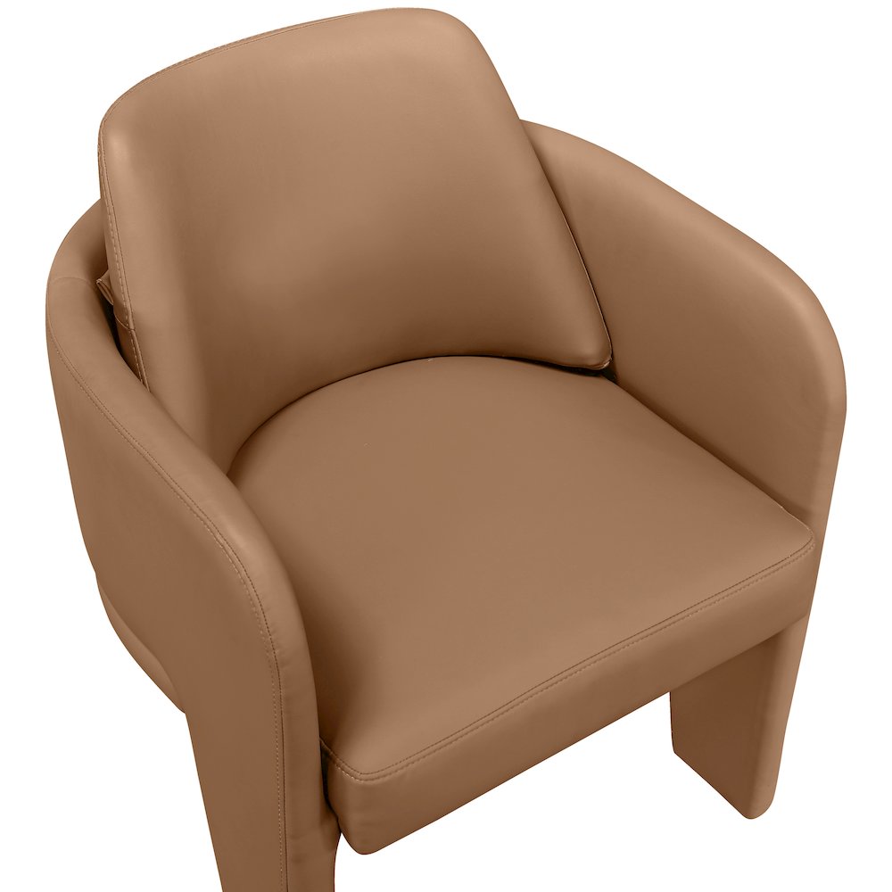 Vanda Cognac Vegan Leather Upholstered Dining Chair. Picture 4