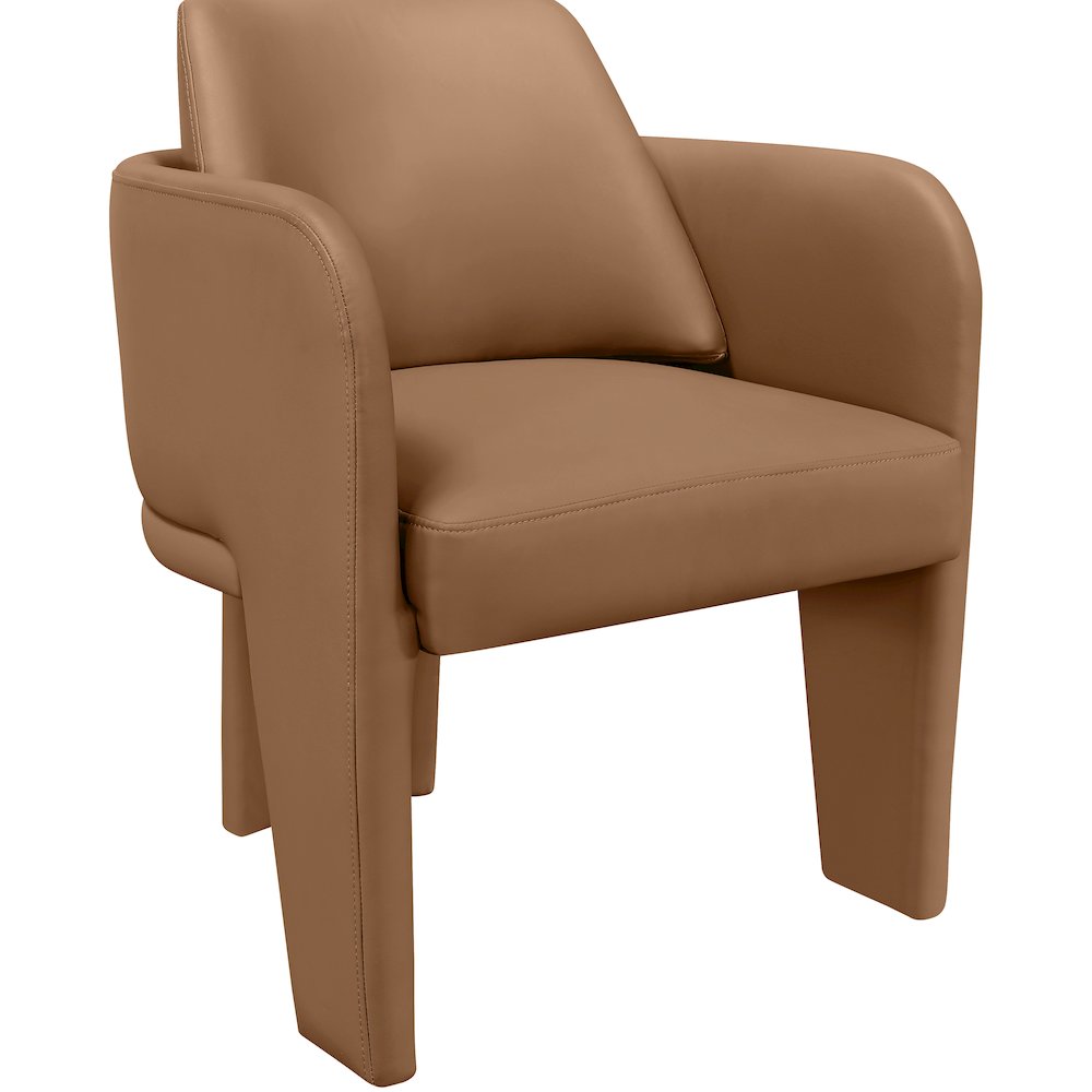 Vanda Cognac Vegan Leather Upholstered Dining Chair. Picture 5
