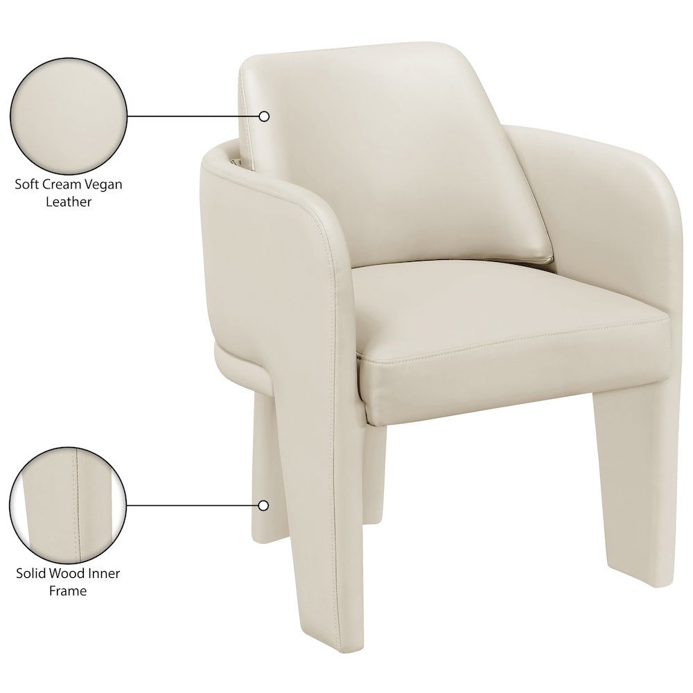 Vanda Cream Vegan Leather Upholstered Dining Chair. Picture 10