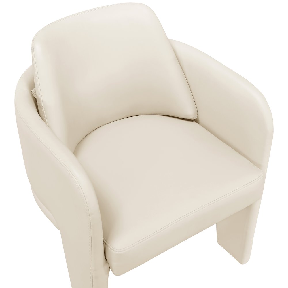 Vanda Cream Vegan Leather Upholstered Dining Chair. Picture 4