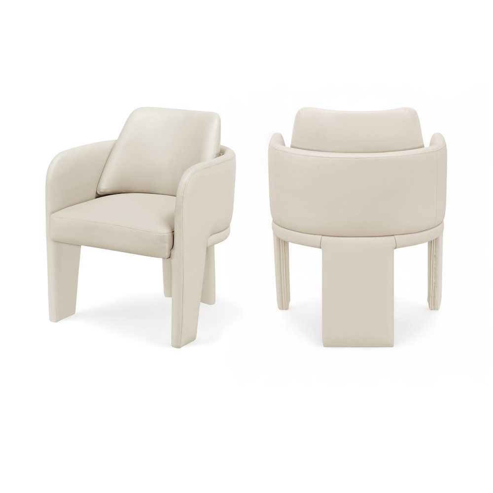 Vanda Cream Vegan Leather Upholstered Dining Chair. Picture 11