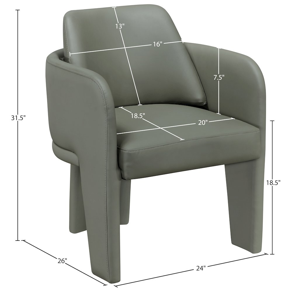 Vanda Olive Vegan Leather Upholstered Dining Chair. Picture 9