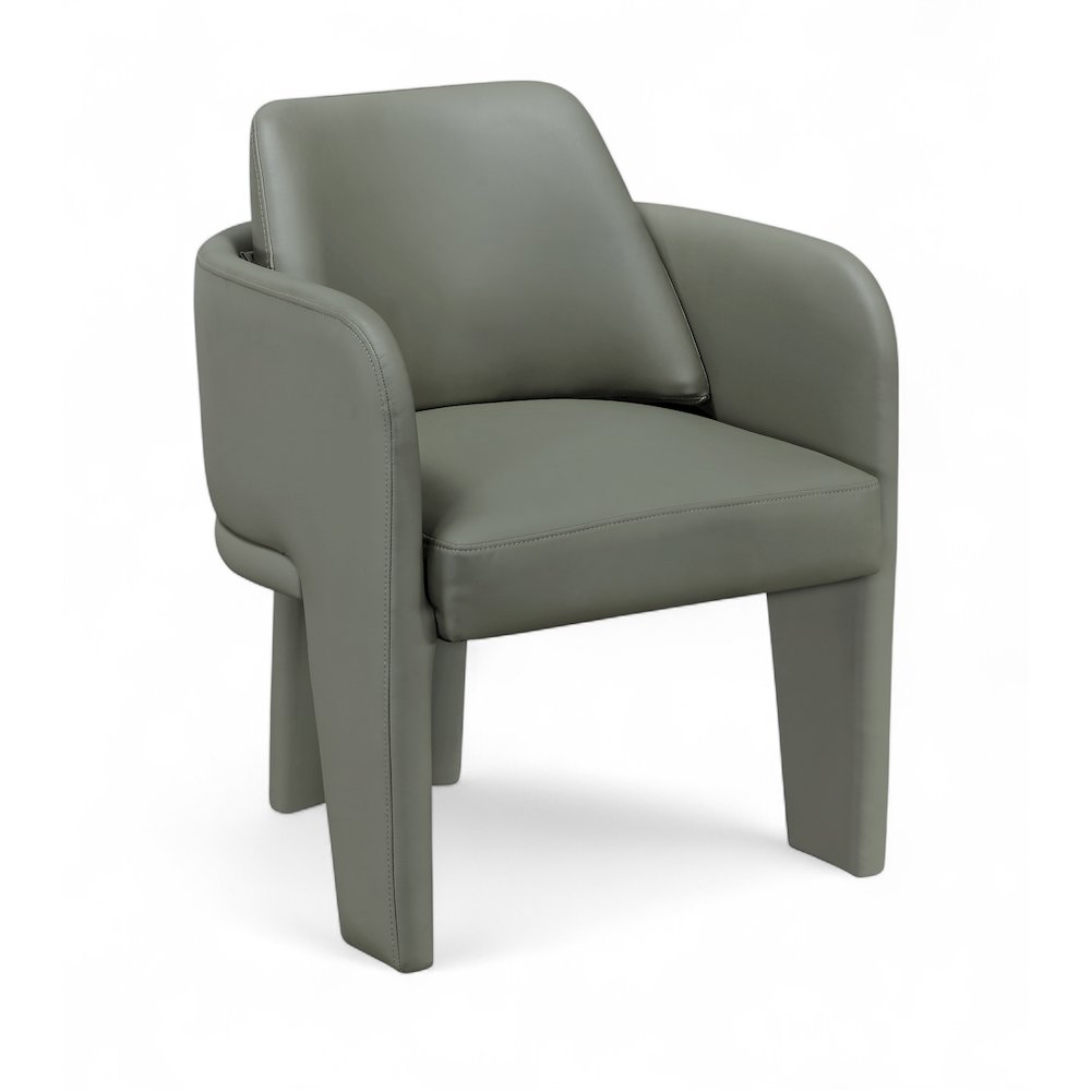 Vanda Olive Vegan Leather Upholstered Dining Chair. Picture 1