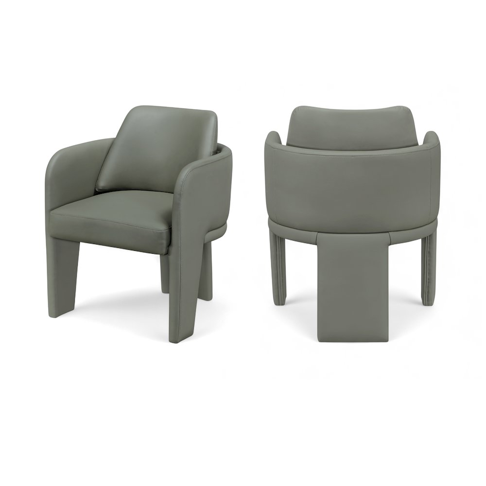 Vanda Olive Vegan Leather Upholstered Dining Chair. Picture 11