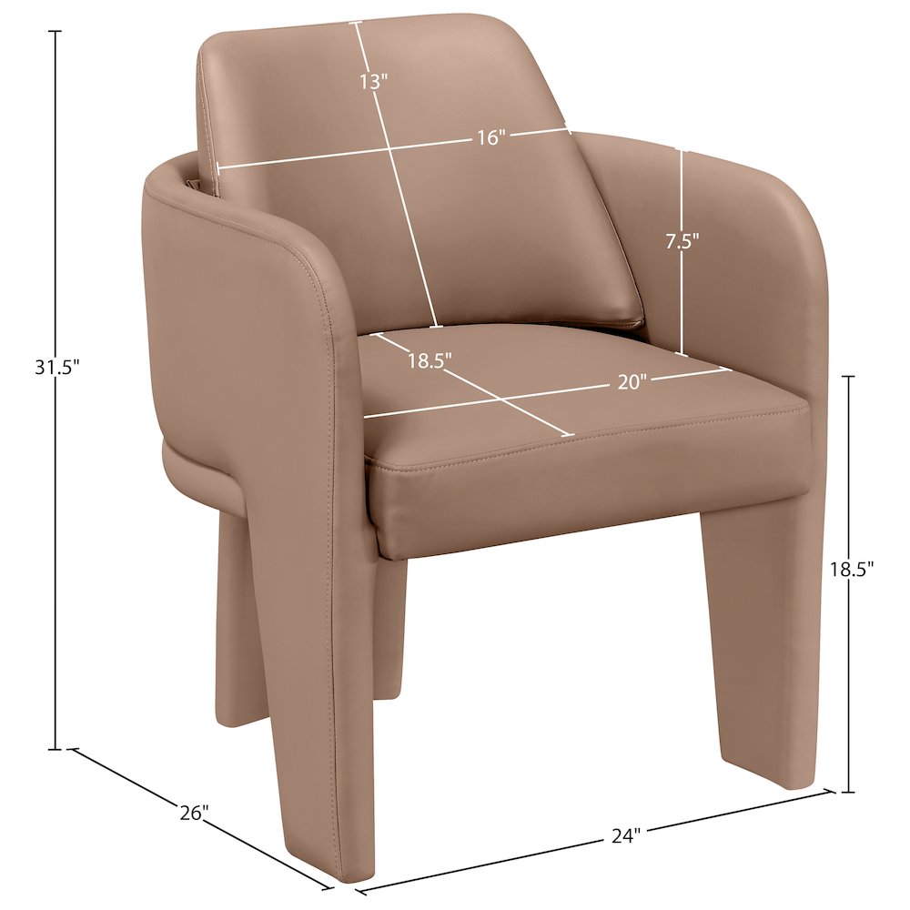 Vanda Tan Vegan Leather Upholstered Dining Chair. Picture 9