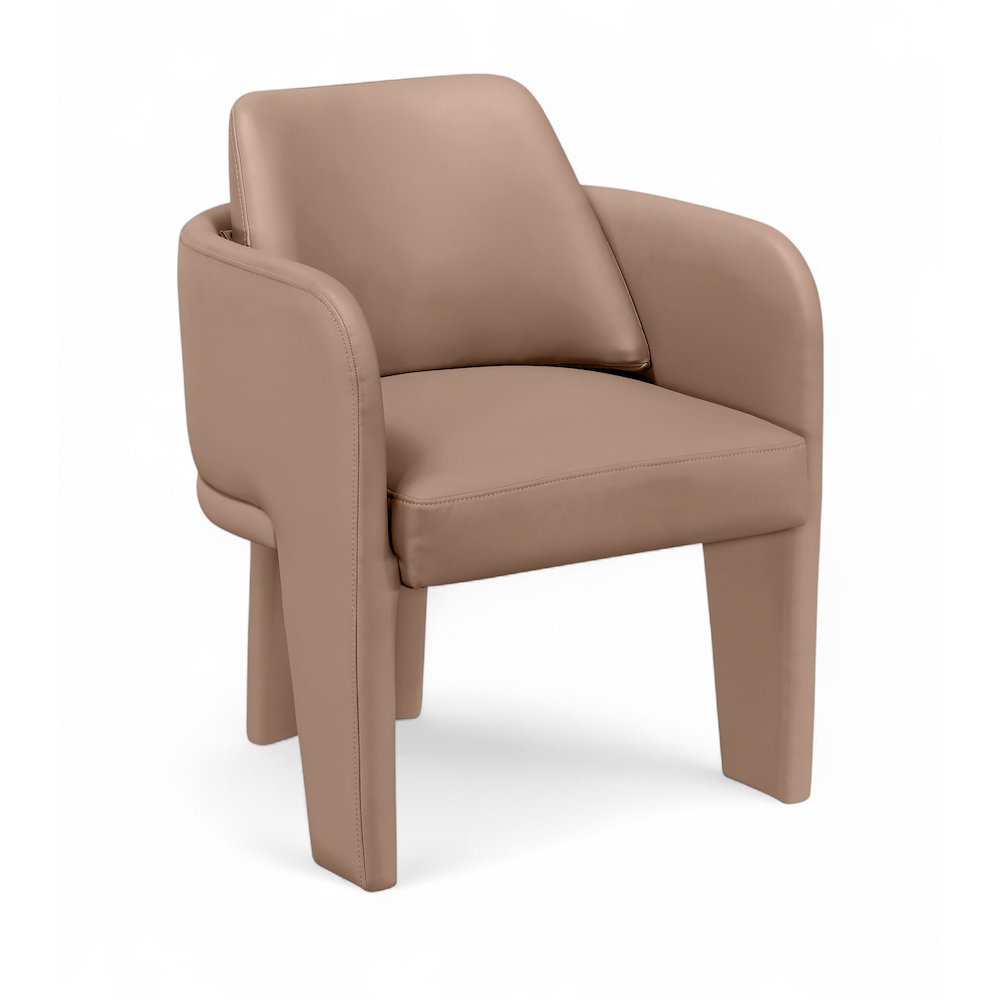 Vanda Tan Vegan Leather Upholstered Dining Chair. Picture 1