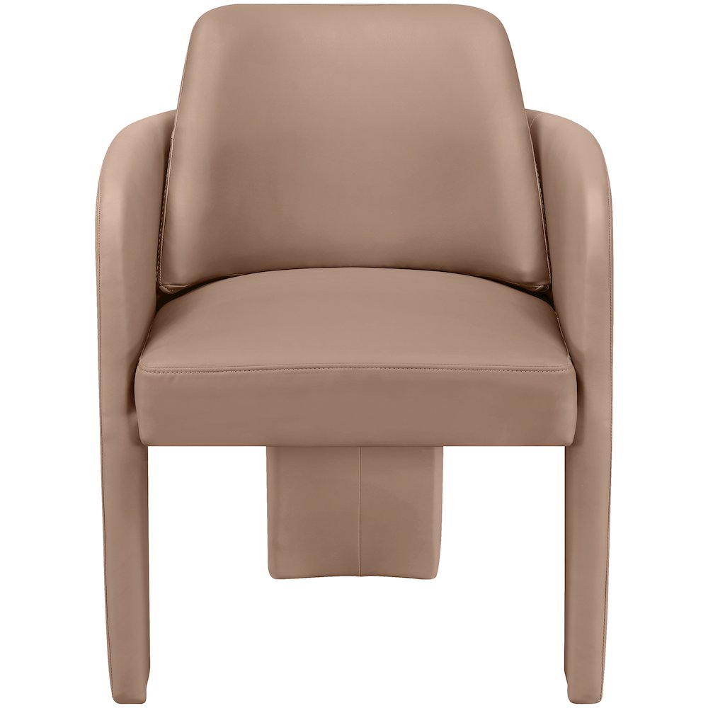Vanda Tan Vegan Leather Upholstered Dining Chair. Picture 2