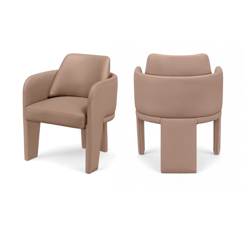 Vanda Tan Vegan Leather Upholstered Dining Chair. Picture 11