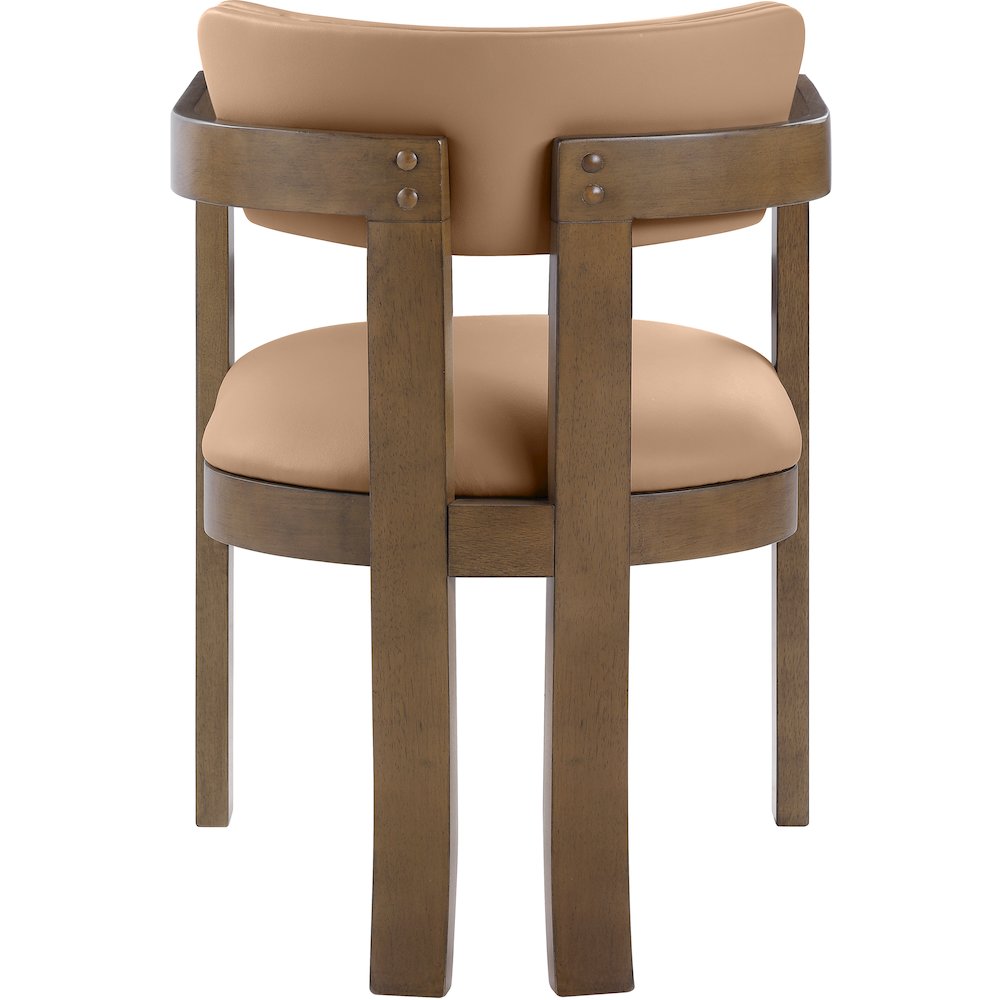 Lavrin Cognac Vegan Leather Upholstered Dining Arm Chair, Set of 2. Picture 5