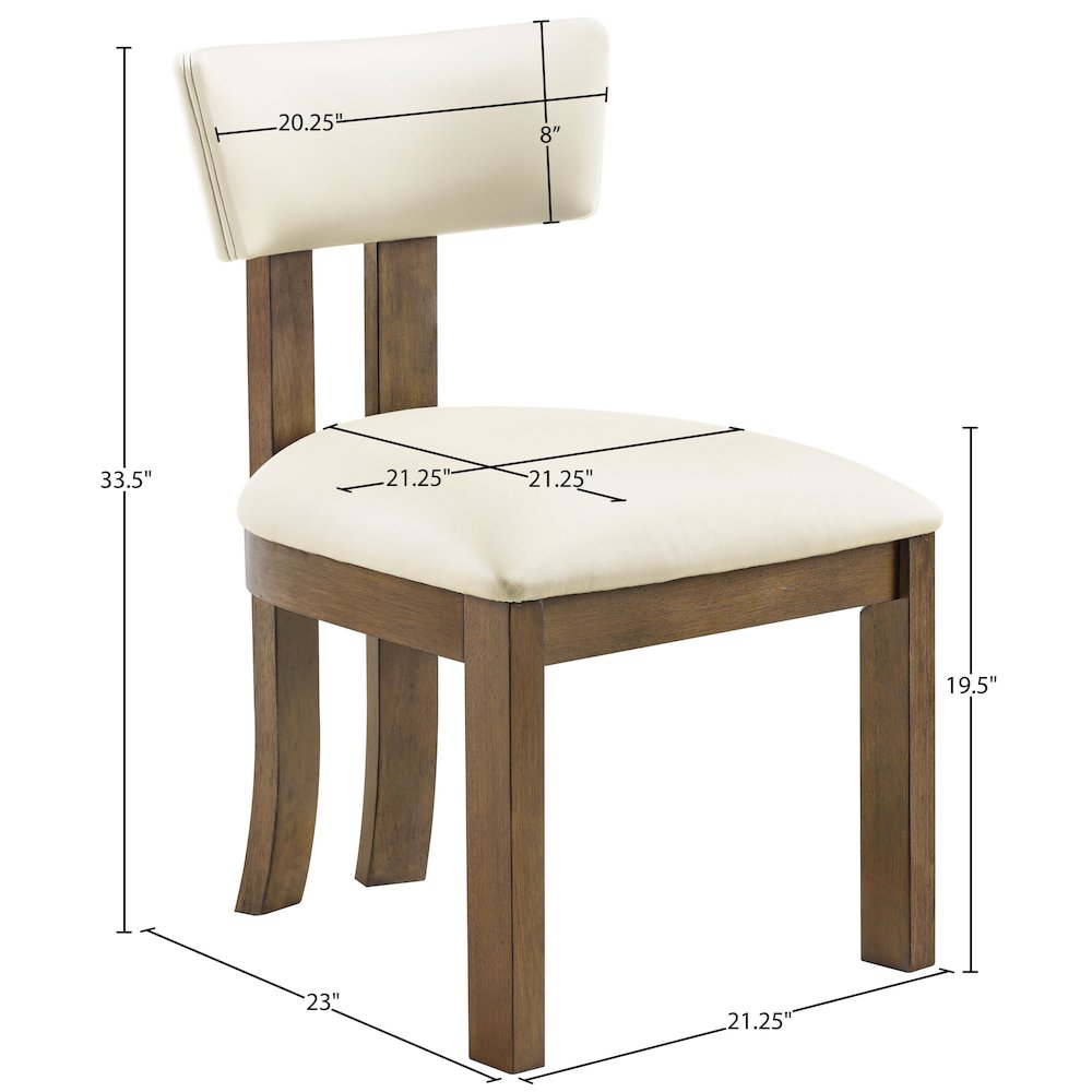 Lavrin Cream Vegan Leather Upholstered Dining Side Chair, Set of 2. Picture 10