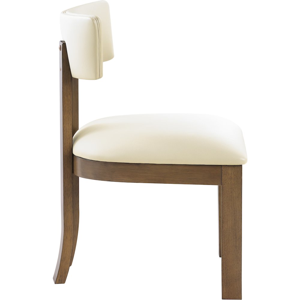 Lavrin Cream Vegan Leather Upholstered Dining Side Chair, Set of 2. Picture 4