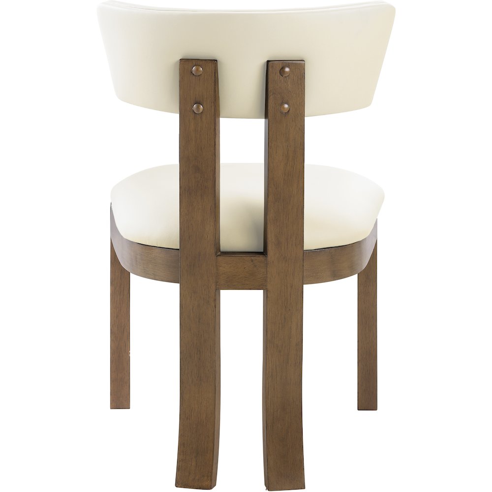 Lavrin Cream Vegan Leather Upholstered Dining Side Chair, Set of 2. Picture 5
